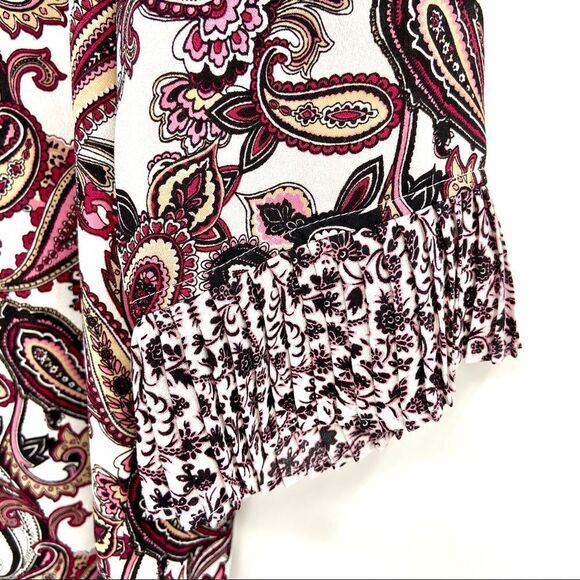 Foxcroft Felicity Whimsical Paisley Blouse Size 10 - Picture 7 of 16